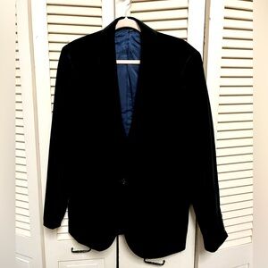 J. Crew Midnight Black Velvet Style Blazer - LUDLOW